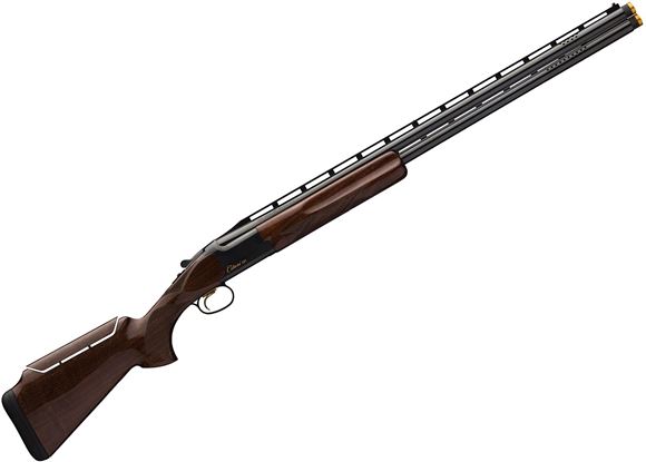 Picture of Browning Citori CXT (Trap) ADJ Over/Under Shotgun - 12Ga, 3", 30", Ported, Lightweight Profile, High Post Vented Rib, High Polished Blued, High Polished Blued Steel Receiver, Gloss Grade II Adj Stock American Walnut,  Ivory Bead Front & Mid-Bead Sights,