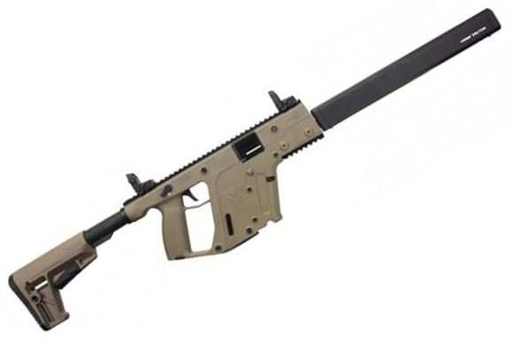 Picture of KRISS Vector Gen II CRB Enhanced Semi-Auto Carbine - 9mm, 18.6", w/Square Enhanced Black Shroud, FDE, M4 Stock Adaptor w/ M4 Stock, 10rds, Magpul Flip Up Front & Rear Sights