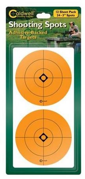 Picture of Caldwell Shooting Supplies Paper Targets - Shooting Spots And Squares, 3", Spots, 12 Sheets Pack