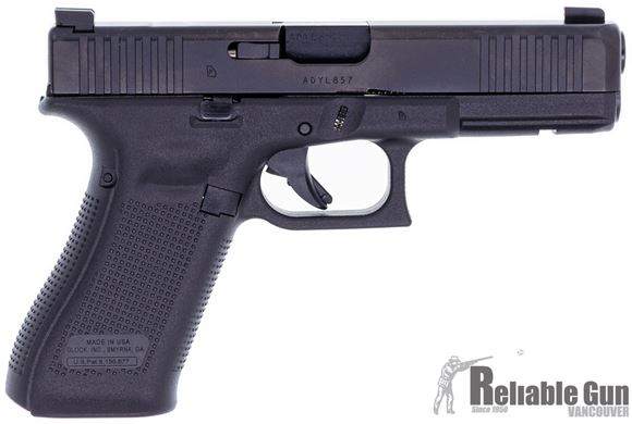 Picture of Used Glock 17 Gen5 AMGLO Safe Action Pistol - 9mm, 4.49" Marksman Barrel, nDLC Finish, 3x10rds, AmeriGlo Bold Sights, Front Serration, Unfired/ New In Box