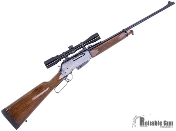 Picture of Used Browning BLR Lever Action Rifle, 308 Win, Pre-81, Bushnell Buckhorn 4X Scope, Straight Stock, Iron Sights, Fair Condition