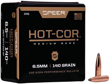 Picture of Speer Hunting Rifle Bullets - 260 Cal / 6.5mm (.264"), 140Gr, Hot-Cor, Spitzer SP, 100ct Box