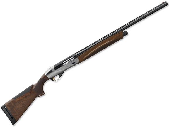 Picture of Benelli ETHOS Semi-Auto Shotgun - 28Ga, 3", 26", Blued, Engraved Nickel-Plated Receiver, AA-Grade Satin Walnut Stock, 4rds, Red-Bar Front & Metal Mid Bead Sights, Flush Crio Chokes (C,IC,M,IM,F)