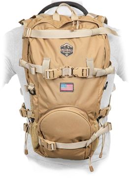 Picture of Alaska Guide Creations Packs - Scout Backpack, Coyote Brown, 2 lbs 13 oz, 1400 Cubic Inches, Hardware to Attach AGC Binopack, Ambi Hose Holes, Capable of Carrying Rifle, Bow or Shotgun, Water Bladder Pocket