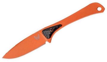 Picture of Benchmade Knife Company, Knives - Altitude, Plain Drop-Point, 3.08" Blade, Carbon Fiber & G10 Micro-Scale, Kydex Camo Sheath, Lanyard Hole, Orange Blade, Weight: 1.67oz. (47.34g)