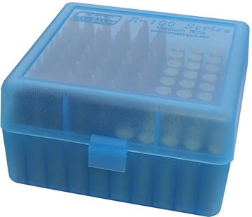 Picture of MTM Case-Gard R-100 Series Rifle Ammo Box - RM-100, 100rds, Clear Blue