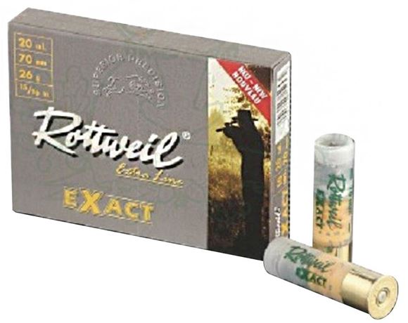 Picture of RWS Rottweil Extra Line Hunting Shotgun Ammo - Exact, 20Ga, 70mm (2-3/4"), 26g (15/16oz), Plastic Wad Slug, 10rds Box