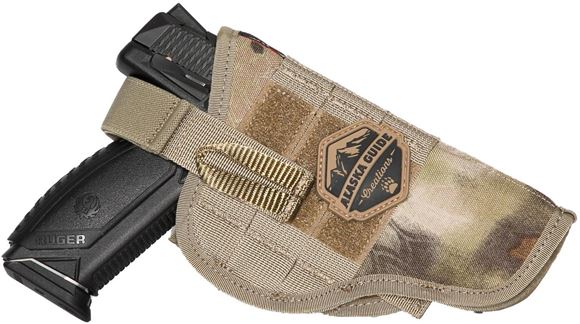 Picture of Alaska Guide Creations - Pistol Holster - Kryptek Camo, 3" x 4-1/4" x 2-1/2", Molle, Velcro Area, Clip for Inline Usage, Ambidextrous, Belt Loops