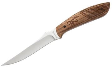 Picture of Browning Knives - Featherweight Classic, Fixed Blade, 9Cr Stainless, Zebrawood Scales, Leather Sheath
