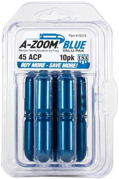 Picture of A-Zoom Precision Metal Blue Snap Caps, Pistol - 45 Auto, 10/Pack, Blue