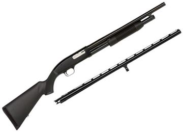 Picture of Mossberg Maverick 88 Combo Pump Action Shotgun - 12Ga, 3", 18.5" Fixed Cyl / 28" Vented Rib Accu-Choke (M), Blued, Black Synthetic Stock, 5rds, Front Bead Sight