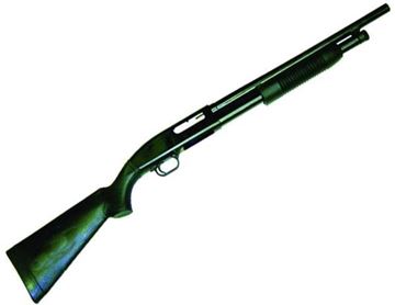 Picture of Mossberg Maverick 88 Security Pump Action Shotgun - 12Ga, 3", 18-1/2", Blued, Black Synthetic Stock w/Pistol Grip Conversion Kit, 5rds, Front Bead Sight, Fixed Cylinder