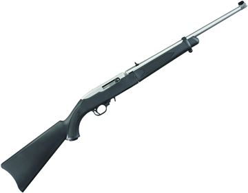 Picture of Ruger 10/22 Takedown Rimfire Semi-Auto Rifle - 22 LR, 18.50", Clear Matte, Stainless Steel, Black Synthetic Stock, 10rds, Gold Bead Front & Adjustable Rear Sights, w/5.11 Backpack