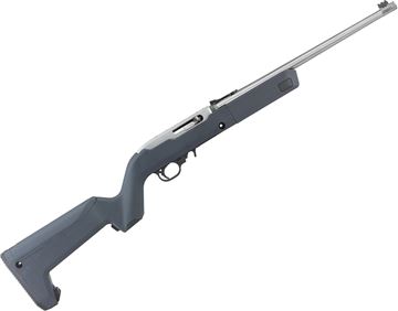 Picture of Ruger 10/22 Takedown Rimfire Semi-Auto Rifle - 22 LR, 16.10", Stainless Steel, 1/2"x28 Threaded w/Protector, Fiber Optic Front & Rear Sight, 4x10rds, Magpul Backpacker Stock, Stealth Gray
