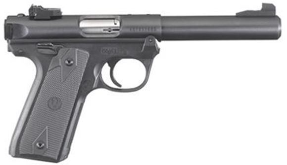 Picture of Ruger Semi Auto Rimfire Pistol - Mark IV 22/45, 22LR, 5.5" BBL, 1:16" RH, Blued, Checkered Synthetic Grips, 10rds, Adjustable Rear Sights
