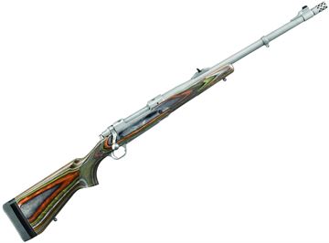 Picture of Ruger Guide Gun Bolt Action Rifle - 338 Win Mag, 20", Hawkeye Matte Stainless, Stainless Steel, Green Mountain Laminate Stock, 3rds, Bead Front & Adjustable Rear Sights