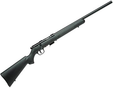 Picture of Savage Arms Mark II Series, Mark II FV Rimfire Bolt Action Rifle - 22 LR, 21", Satin Blued, Carbon Steel, Matte Black Synthetic Stock, 5rds, AccuTrigger