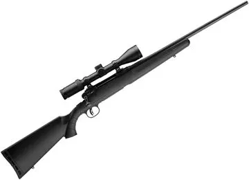 Picture of Savage Arms Axis Series Axis II XP Bolt Action Rifle - 223 Rem, 22", Matte Black, Rugged Black Synthetic Stock, 4rds, w/ Bushnell Banner 3-9x40mm Scope, AccuTrigger