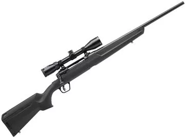 Picture of Savage Arms Axis Series Axis II XP Compact Bolt Action Rifle - 243 Win, 20", Matte Black, Compact Black Synthetic Stock, 4rds, w/ Bushnell Banner 3-9x40mm Scope, AccuTrigger