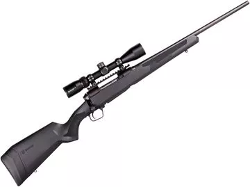 Picture of Savage Arms Model 110 Apex Hunter XP Bolt Action Rifle - 243 Win, 22", Matte Blued, Black Synthetic Stock, Adjustable LOP, 4rds, With Vortex Crossfire II 3-9x40mm Scope, AccuTrigger