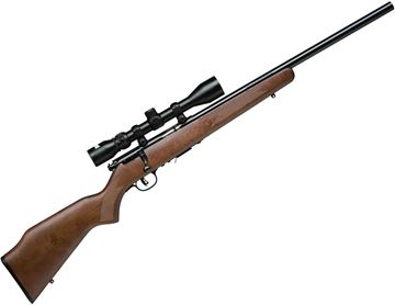 Picture of Savage Arms 17 Series, 93R17 BTVS Rimfire Bolt Action Rifle - 17 HMR, 21", Satin Blued Steel, Satin Wood Stock, 5rds, AccuTrigger