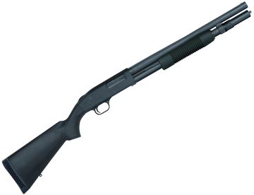 Picture of Mossberg 590 Tactical 7-Shot Pump Action Shotgun - 12Ga, 3", 18.5", Matte Blued, Black Synthetic Stock, 6rds, Front Bead Sight, Fixed Cylinder
