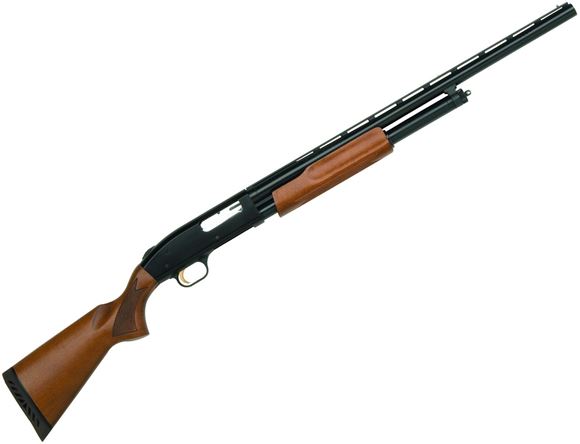 Picture of Mossberg 500 Crown Grade Bantam Pump Action Shotgun - 12Ga, 3", 24", Vented Rib, Blued, Wood Stock & Forend, 5rds, Bead Sight, Accu-Set Chokes (F,M,IC)