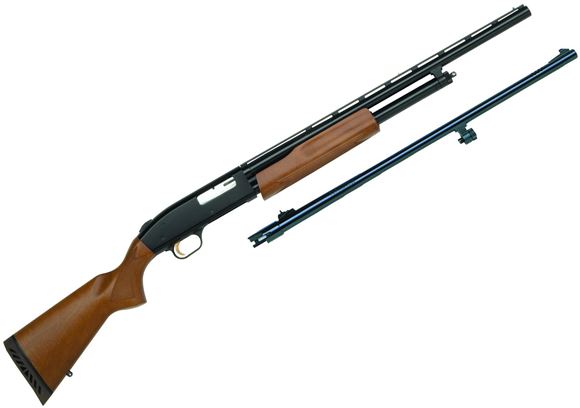 Picture of Mossberg 500 Youth Pump Action Shotgun - Bantam Field/Deer Combo, 20Ga, 3", Matte, Wood Stock, 6rds, 21" Smoothbore & 23" Rifled Barrel