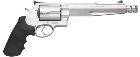 Picture of Smith & Wesson (S&W) Performance Center Model 500 DA/SA Revolver - 500 S&W Mag, 7.5", Stainless Steel Frame & Cylinder, X-Large Frame (X), Synthetic Grip, 5rds, Hi-Viz Front & Adjustable Rear Sights, Muzzle Brake