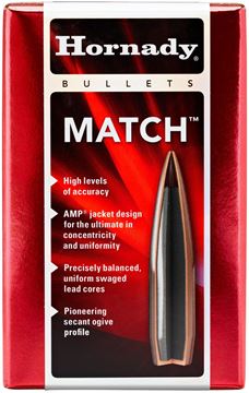 Picture of Hornady Rifle Bullets - HP/BTHP Match - 30 Caliber (.308"), 168Gr, BTHP, 100ct Box