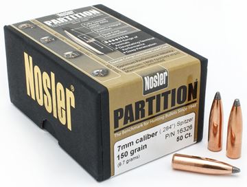 Picture of Nosler Bullets, Partition - 7mm Caliber (.284"), 150Gr, Spitzer Point, 50ct Box