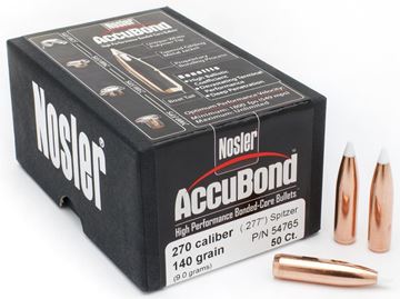 Picture of Nosler Bullets, AccuBond - 270 Caliber (.277"), 140Gr, Spitzer, 50ct Box