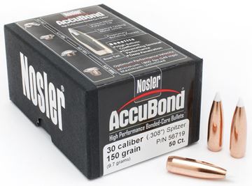 Picture of Nosler Bullets, AccuBond - 30 Caliber (.308"), 150Gr, Spitzer, 50ct Box