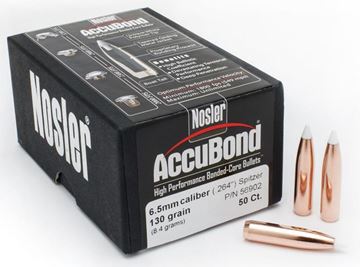 Picture of Nosler Bullets, AccuBond - 6.5mm Caliber (.264"), 130Gr, Spitzer Point, 50ct Box