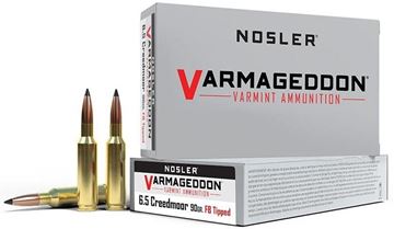 Picture of Nosler Varmageddon Rifle Ammo - 6.5 Creedmoor, 90gr, Flat Base Tipped Varmageddon, 20rds Box