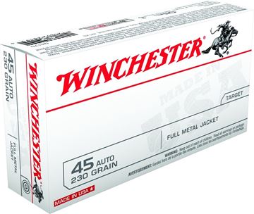 Picture of Winchester "USA" Handgun Ammo - 45 Auto, 230Gr, FMJ RN, 50rds Box