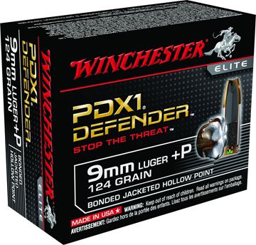 Picture of Winchester Supreme Elite Handgun Ammo - 9mm, 124Gr, PDX1 Defender Bonded JHP, 1200 Fps, 20rds Box