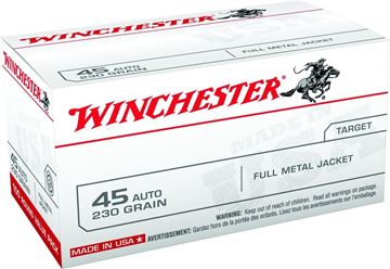 Picture of Winchester "USA" Handgun Ammo - 45 ACP, 230Gr, FMJ, 100rds Value Pack