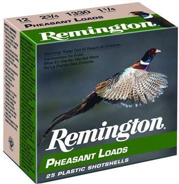 Picture of Remington Upland Loads, Pheasant Loads Shotgun Ammo - 12Ga, 2-3/4", 3-3/4 DE, 1-1/4oz, #5, 25rds Box, 1330fps
