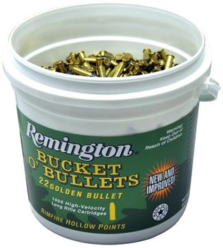 Picture of Remington Rimfire Ammo - Bucket O'Bullets 22 Golden Bullet, 22 LR, 36Gr, Plated HP, 1400rds Bucket, 1280fps