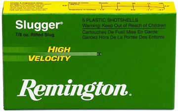 Picture of Remington Slugs, Slugger High Velocity Rifled Slugs Loads Shotgun Ammo - 12Ga, 3", MAX DE, 7/8oz, RS, 5rd Box, 1875fps