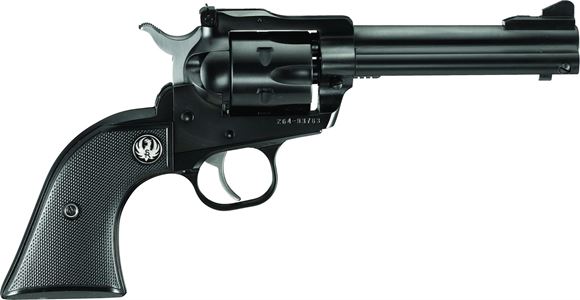 Picture of Ruger Single Action Rim Fire Revolvers - Single-Six, 22LR/22WMR, 4.62", Blued, Black Checkered Hard Rubber, 6rds, Adjustable Rear Sights