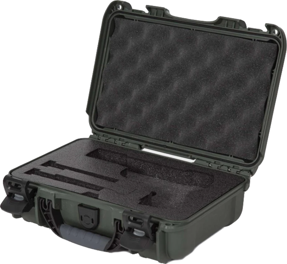 Picture of Sample - Nanuk Professional Protective Cases - Classic Single Pistol Case, Un-cut Foam, Waterproof & Impact Resistant, 15.8" x 12.1" x 6.8", Olive