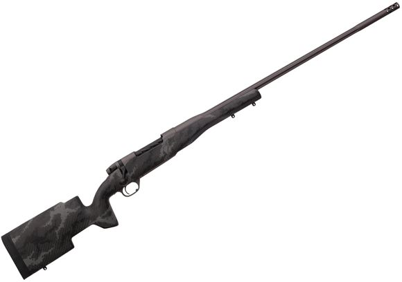 Picture of Weatherby Mark V Accumark Pro Bolt Action Rifle - 300 Wby Mag, 26", Fluted Stainless Barrel, Tungsten Cerakote, #3 Contour, 1-10", Monte Carlo Composite Stock, 54 Degree Bolt, 3rds, Trigger Tech Trigger