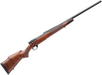 Picture of Weatherby Vanguard Sporter Bolt Action Rifle - 300 Win Mag, 26", Matte Bead Blasted Blued, Raised Comb Monte Carlo "A" Grade Turkish Walnut Stock w/Satin Urethane Finish & Rosewood Forend Cap, Fineline Diamond Point Checkering, 3rds
