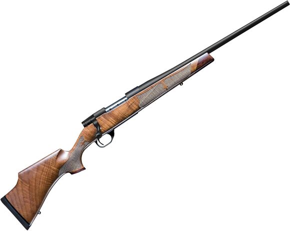Picture of Weatherby Vanguard Camilla Bolt Action Rifle - 243 Win, 20", Matte Blued, Raised Comb & Lower Stock Angle, 13" LOP, Satin Finish "A" Grade Turkish Walnut Stock With Rosewood Forend Cap, Fleur de Lis Checkering, 5rds