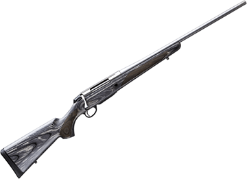 Picture of Tikka T3X Laminated Stainless Bolt Action Rifle - 30-06 Sprg, 22.4", Stainless Steel, Cold Hammer Forged Light Hunting Contour Barrel, Matte Grey Lacquered Laminated Hardwood Stock, 3rds, No Sight, 2-4lb Adjustable Trigger