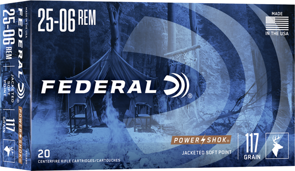 Picture of Federal Power-Shok Rifle Ammo - 25-06 Rem, 117Gr, Soft Point, 20rds Box, 3030fps