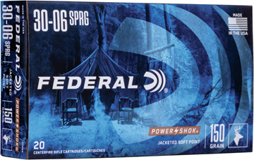 Picture of Federal Power-Shok Rifle Ammo - 30-06 Sprg, 150Gr, Soft Point, 20rds Box, 2910fps