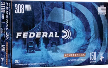Picture of Federal Power-Shok Rifle Ammo - 308 Win, 150Gr, Soft Point, 20rds Box, 2820fps